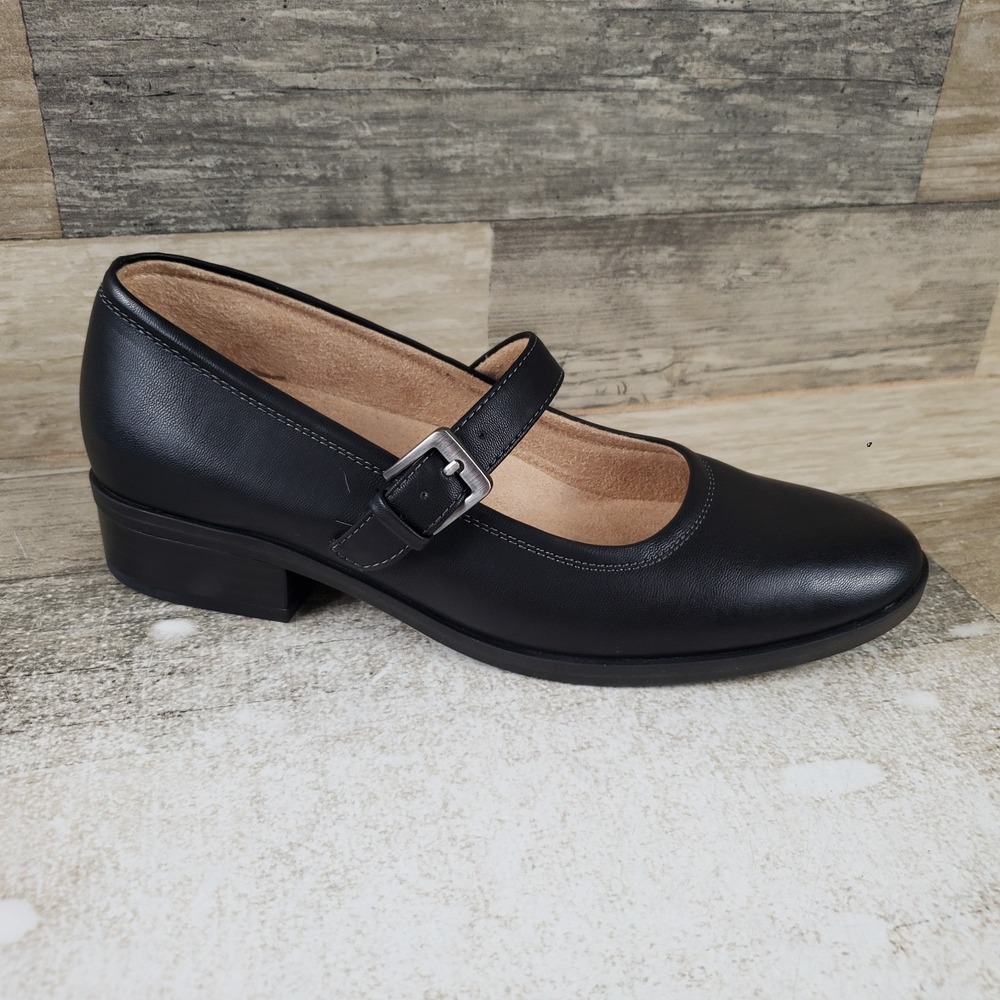 SOUL Naturalizer Ramona Womens Mary Jane Flat Sz 6.5 M Black Smooth Leather